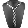 thumbnail image 1 of QQTDFG Men Chain Necklace Stainless Steel Curb Link Choker 12/15/17/19mm Christmas Gift-34 inch or 86cm-12mm width-Silver, 1 of 6