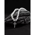 thumbnail image 1 of QQTDFG Men Faux Pearl Beaded Rhinestone Cross Pendant Necklace for Men Jewelry for Men-default, 1 of 4