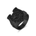 thumbnail image 1 of QQTDFG Men Retro Ring Stainless Steel Eye of Ra horus Horseshoe Cocktail Party Biker-Black-11, 1 of 8
