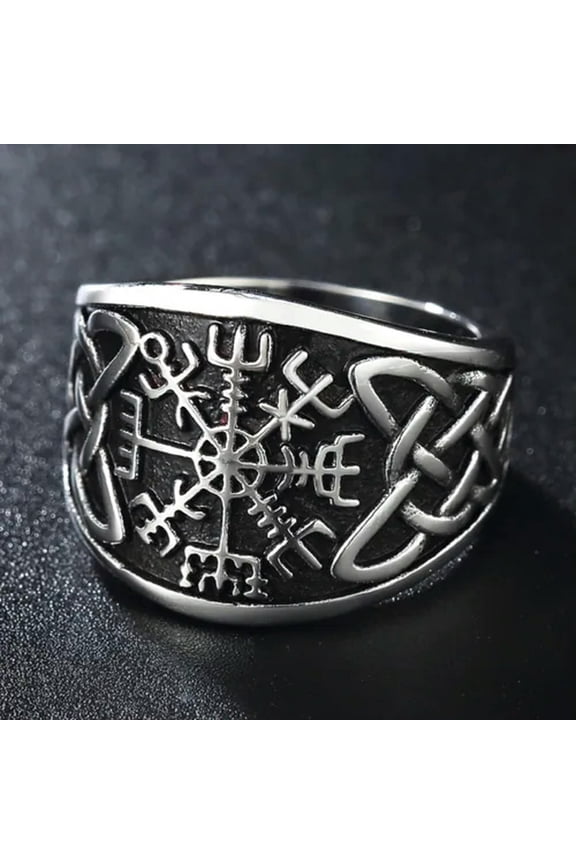 Men Silver Knot Stainless Steel Viking Ring Band Jewelry Size 7-13-Silver-9