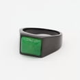 thumbnail image 1 of QQTDFG Men Square Tiger Eye Stone Ring Stainless Steel Biker Band Statement Size 7-12-Black Green-12, 1 of 9