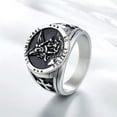 thumbnail image 1 of QQTDFG Men St. Michael Archangel Defeating Satan Figurine Stainless Steel Amulet Ring-Silver-7, 1 of 8