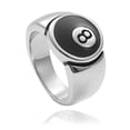 thumbnail image 1 of QQTDFG Men Stainless Steel Billiards Number 8 Lucky Biker Cool Signet Ring Size 6-12-10, 1 of 9