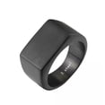 thumbnail image 1 of QQTDFG Men Women Black Stainless Steel Signet Ring Band Wedding Jewelry Size 8-12-Black-11, 1 of 8