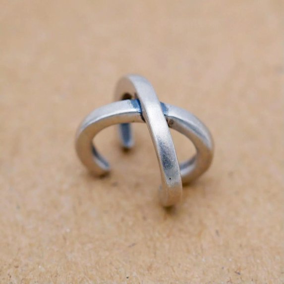 QQTDFG Men Women Ear Cuff Vintage Sterling Silver Criss Cross Wrap Earring A1784-default