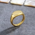 thumbnail image 1 of QQTDFG Men Women Girl Gold Oval Pinky Ring Stainless Steel Band Wedding Statement Gift-Gold-10, 1 of 7