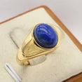 thumbnail image 1 of QQTDFG Men Women Gold Plated Signet Ring Anillos De Hombre Statement Wedding Gift-Gold Lapis Lazuli-6, 1 of 9