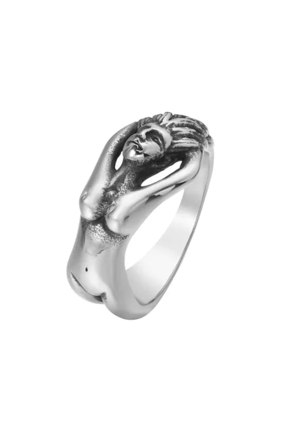Men Women Punk Snake Rings Stainless Steel Gothic Midi Cocktail Party Biker -7