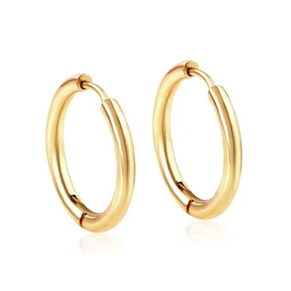 QQTDFG Men Women Stainless Steel Huggie Hoop Earrings Cartilage Lip Piercing Nose Hoop-Gold-10mm