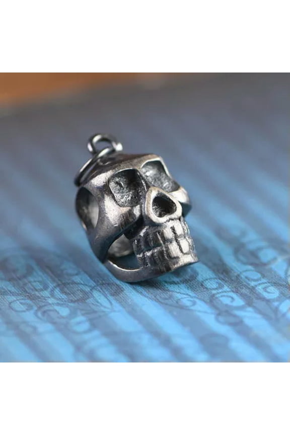 Men Women Sterling Silver Biker Skeleton Skull Pendant A5022-1 pendant (no chain)
