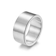 thumbnail image 1 of QQTDFG Men Women Wide Band Thumb Ring Stainless Steel Cool Plain Matte Finish Flat Top-Silver D-7, 1 of 9