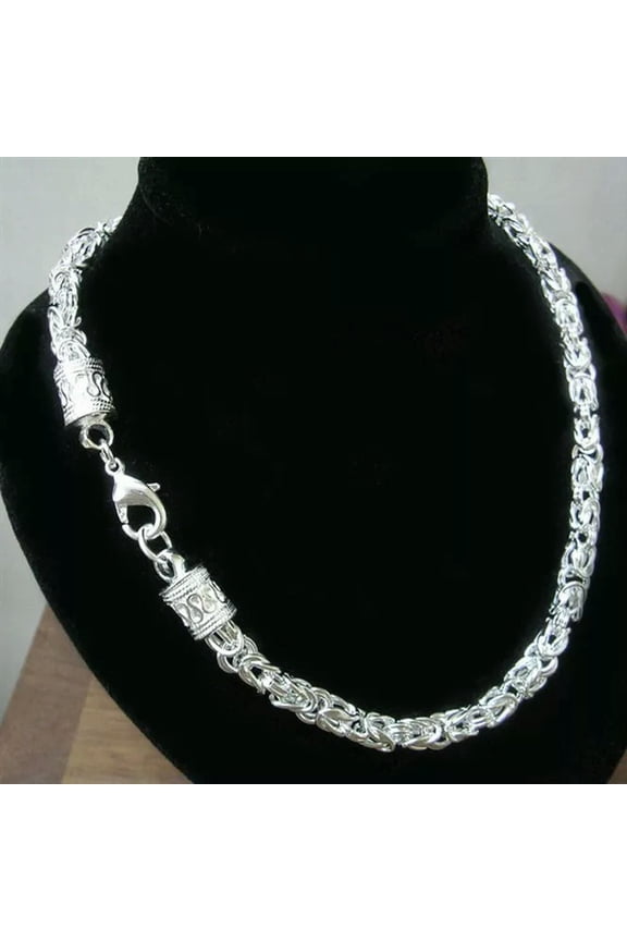 Men's Jewelry 925Sterling Silver Down Dragon Head Chains Necklace 5mm 20" NY048-default