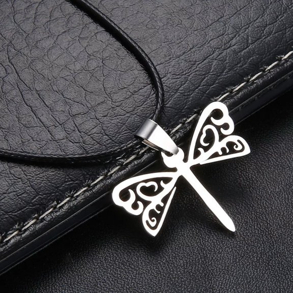 QQTDFG Men's Unisex Stainless Steel Leather Necklace Dragon L49-default