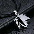 thumbnail image 1 of QQTDFG Men's Unisex Stainless Steel Leather Necklace Pendant Leaf L27-default, 1 of 4