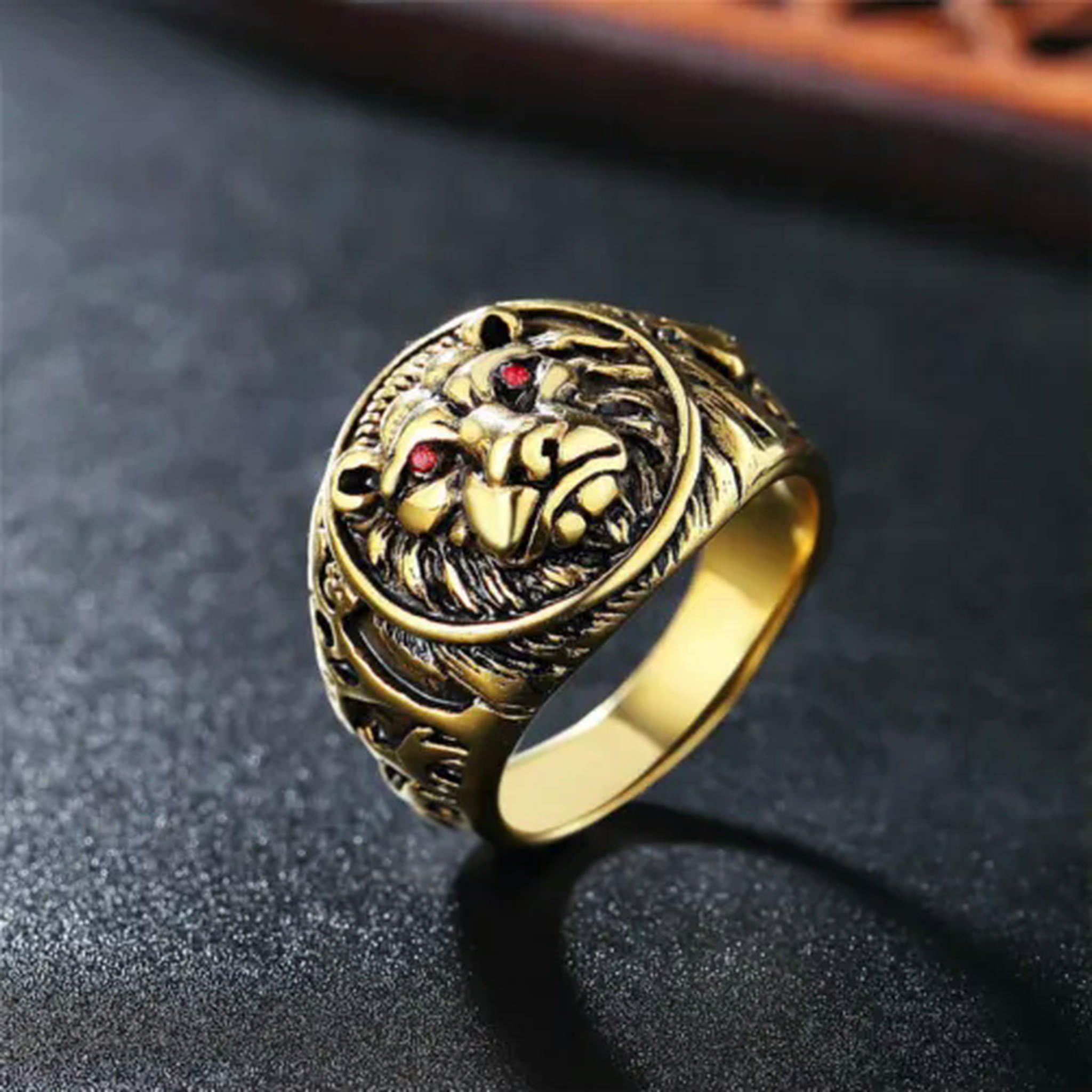 QQTDFG Mens Animal Rings Stainless Steel Dragon Tiger Wolf Wild Boar ...
