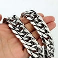 thumbnail image 1 of QQTDFG Mens Cool Heavy Stainless Steel Men Curb Cuban Double Link Silver Chain Necklace-30 inch Necklace-11mm-Silver, 1 of 9