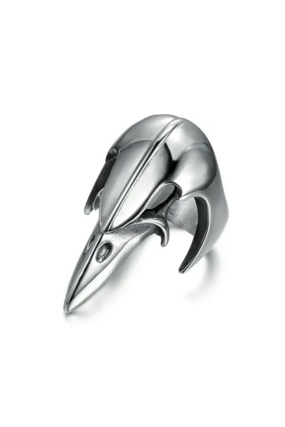 Mens Fashion Stainless Steel Biker Raven Crow Skull Ring For Men Size 7-15 Gift-10