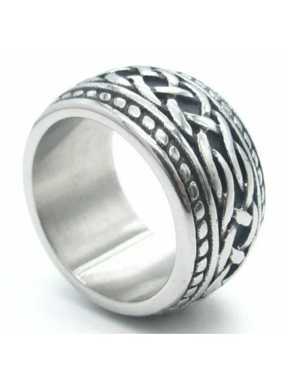 Mens Irish Love Infinity Knot Ring Band Stainless Steel Size 7-15 Gift-10