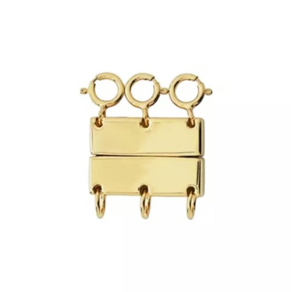 QQTDFG Multi Strands Clasps Layered Necklace Clasp Necklace Layering Clasps-Gold-Double