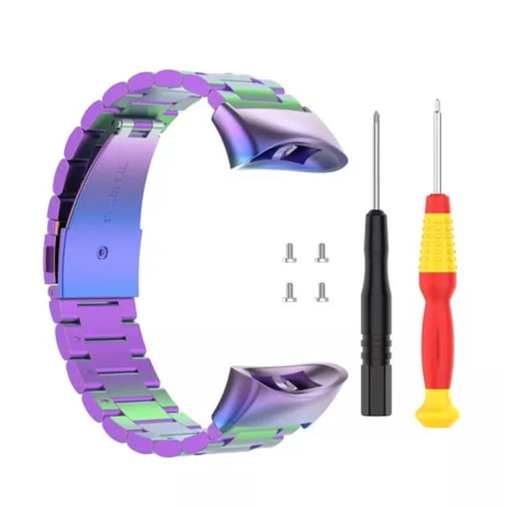 QQTDFG Multipurpose Stainless Steel 3 Link Timepiece Strap Compatible With Various-D-F45