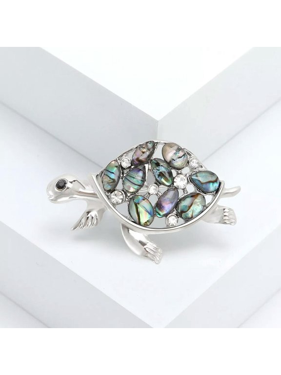 Natural Ablone White shell Tortoise Pendant Brooch Elegant Amulet-default