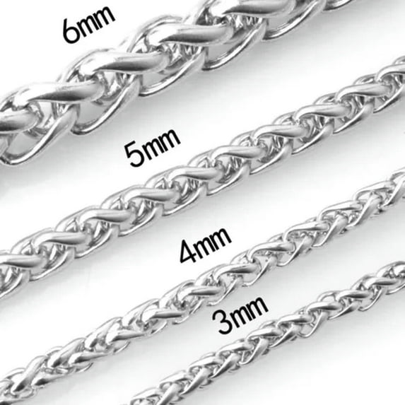 QQTDFG New Design Stainless Steel 18K Gold Plated Link Chain Necklace 7"-40" Mens Gift-Silver-5mm-7.5inch bracelet