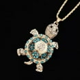 thumbnail image 1 of QQTDFG New Fashion Women's Cute Crystal Turtle Tortoise Pendant Sweater Chain Necklace-Blue, 1 of 6