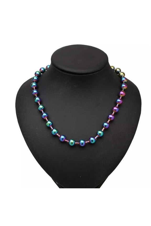 New Multicolor Ball Chain Women Men 316L Stainless Steel Necklace Gift 10mm 24"-default