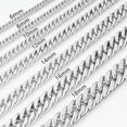 thumbnail image 1 of QQTDFG New Stainless Steel Silver Curb Cuban Chain Necklace Fashion Men Jewelry 7"-40"-16mm-9inch bracelet, 1 of 9