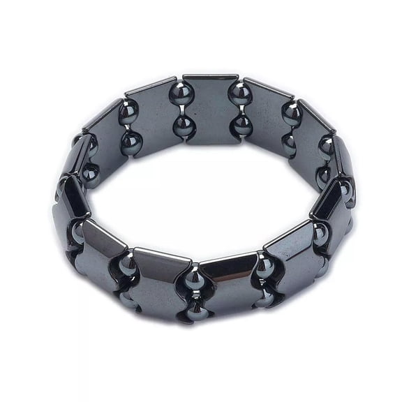 QQTDFG Non-Magnetic Hematite Pain Relief Energy Powerful Stretch Bracelet Adjustable G8-default