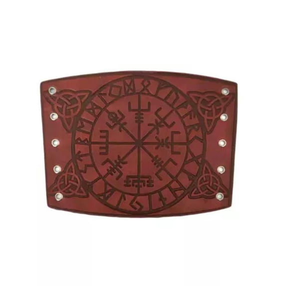 QQTDFG Nordic Viking Odin Symbol Bracelet Leather Cuff Bangle Wrist Bracelet-brown