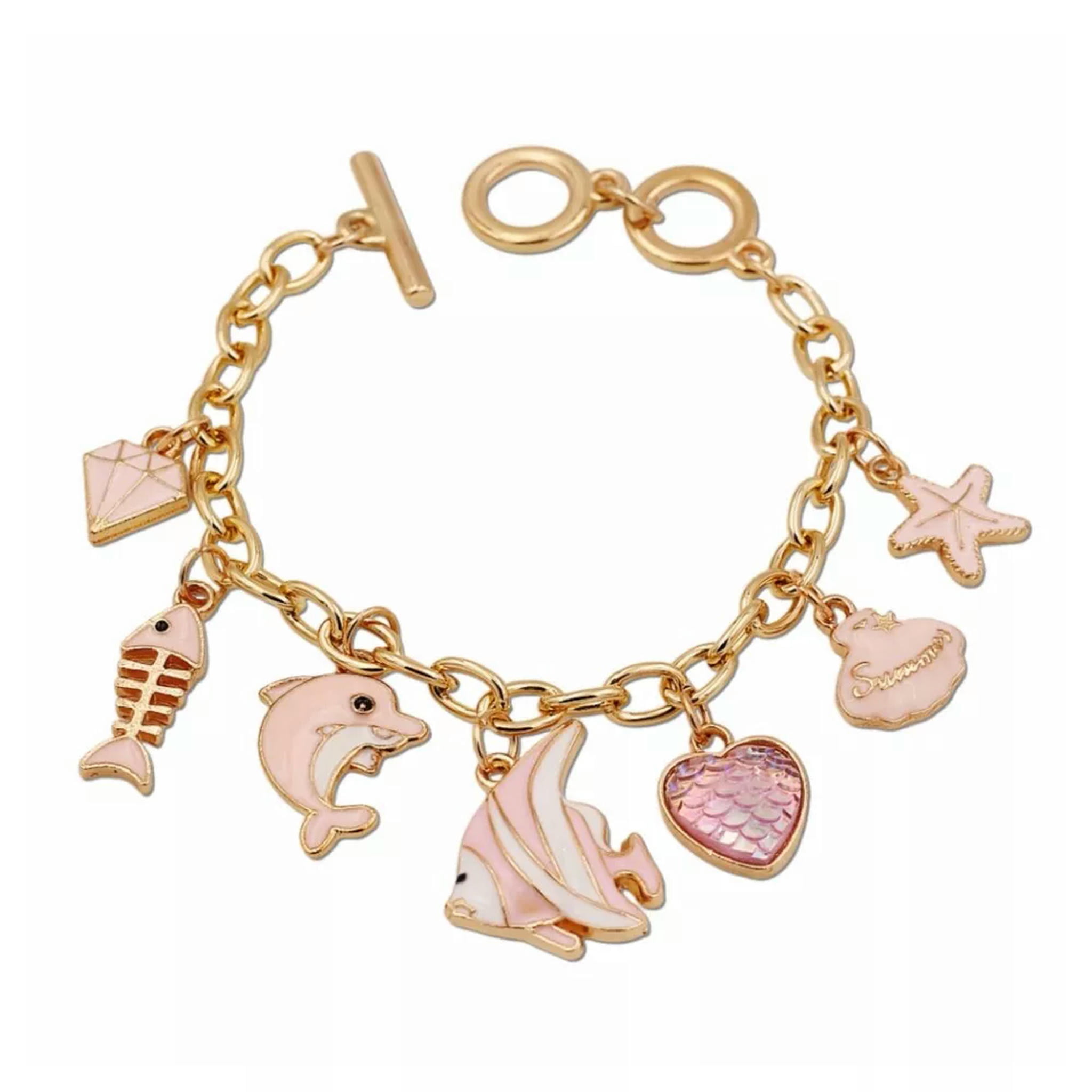 QQTDFG Ocean Style Fish,Dolphins,Starfish,Shells Marine Animal Gold ...