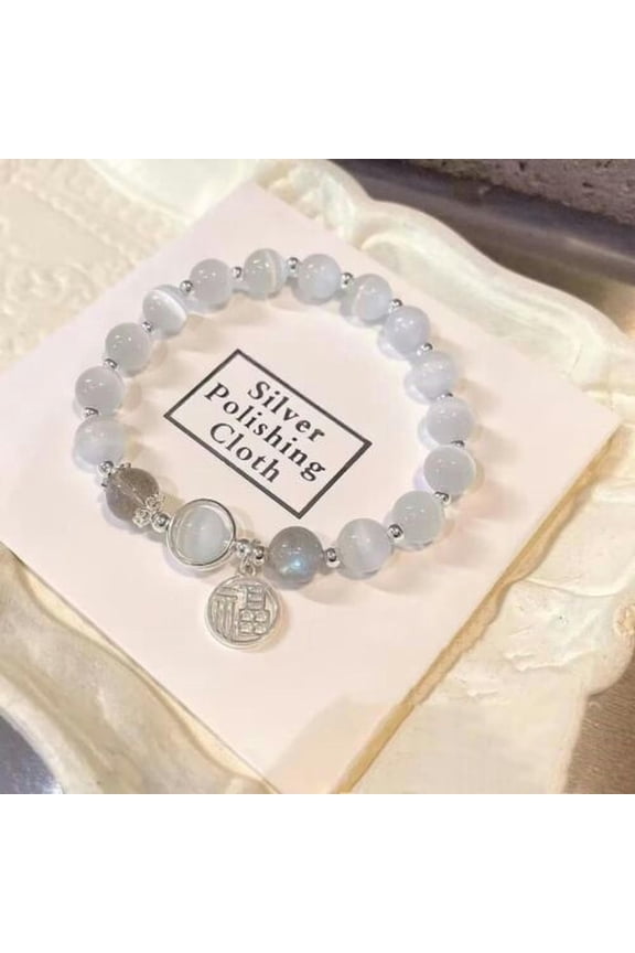 Opal Stone Bracelet Bangle Elastic Rope Summer Decor Women's Jewelry-B