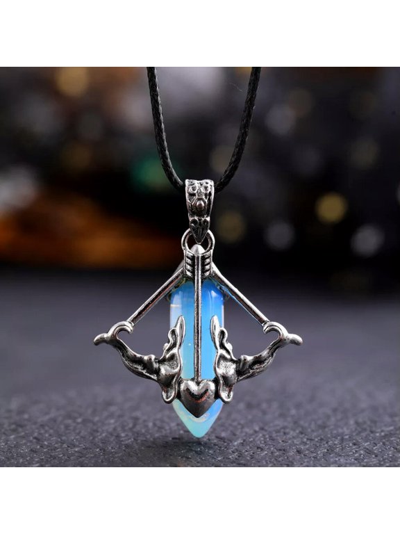 Opalite Gems The Arrow of Cupid Necklace Magic Reiki Healing Amulet-default