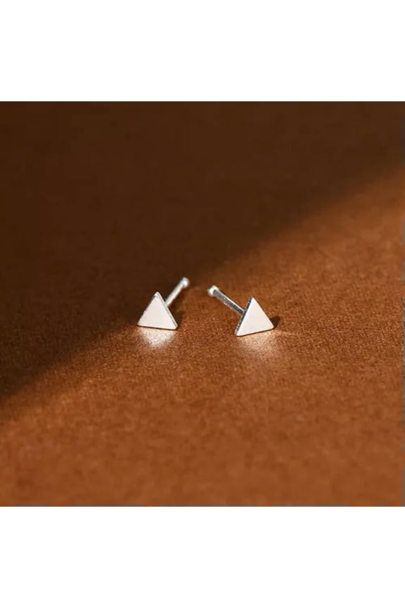 Pair Sterling Silver Tiny Nose Bone Ring Dimple End Stud 22G A4226-Triangle (1 pair)
