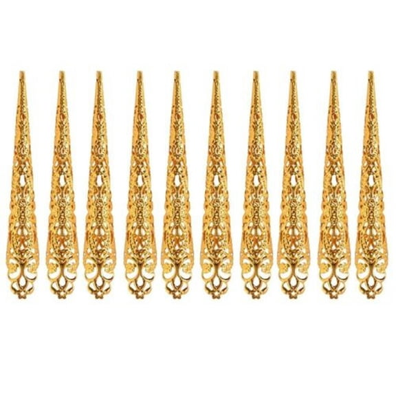 QQTDFG Peacock Exquisite Finger Jewelry False Nail Finger Nail Tip Dance False Nail-Gold-8cm-10Pcs