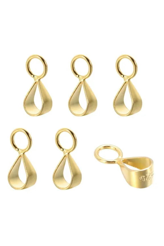Pendant Bails Necklace Clasp Bracelet Hooks Jewelry Making Tool-Gold-Closed Loop