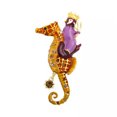 thumbnail image 1 of QQTDFG Penguin Ride Seahorse Pendant Brooches Pin Multicolor Enamel Crystal Party Pin-Purple, 1 of 7