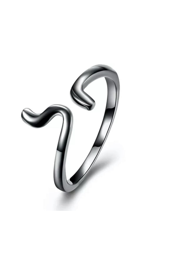 Platinum Black Gun Plated Band Plain Ring Women's Black B535-7