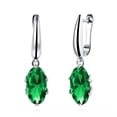 thumbnail image 1 of QQTDFG Platinum Plated Earrings Drop Dangle AAA Zirconia Green Latch Back Clasp L580-default, 1 of 7