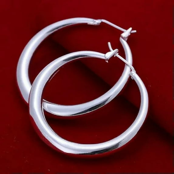 QQTDFG Pretty 925 Silver Hoop Earrings for Women Cubic Zirconia Wedding Jewelry Gift-#14