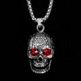 thumbnail image 1 of QQTDFG Punk 925 Silver Plated Skull Necklace Vintage Women Men Party Band Jewelry Gift-#6, 1 of 9