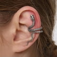 thumbnail image 1 of QQTDFG Punk Snake Sterling Silver Ear Cuff SINGLE Wrap Climber Crawler Earring A1853-default, 1 of 6