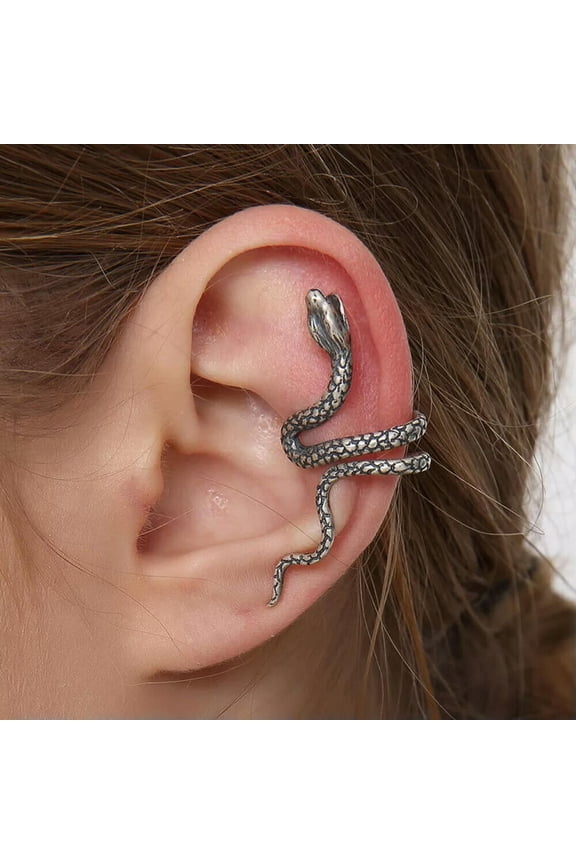Punk Snake Sterling Silver Ear Cuff SINGLE Wrap Climber Crawler Earring A1853-default