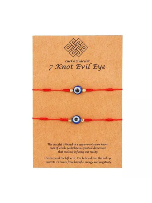 Red String Amulet Evil Eye Bracelet Adjustable Woven Bracelet Costume Jewellery-RED-B