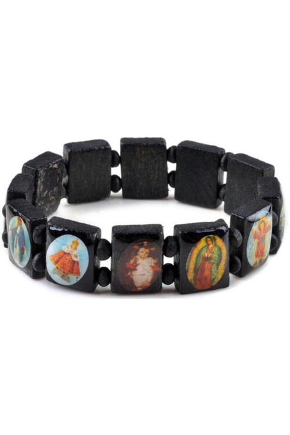 Religious Black Color Wooden Bracelet Jesus Bracelet Bangle Jewelry Gift-black
