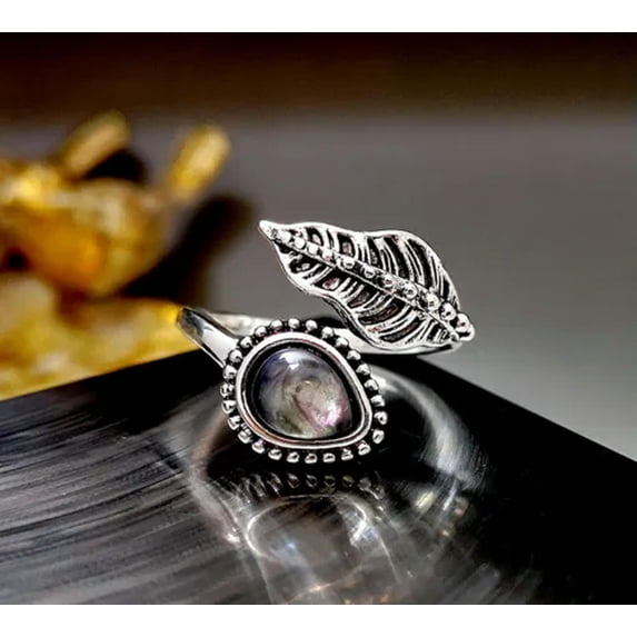QQTDFG Retro 925 Silver Moonstone Rings Women Wedding Bridal Jewelry Gift Size 6-10-#4-10