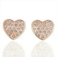 thumbnail image 1 of QQTDFG Rose Gold Platinum Plated Earrings Stud AAA Zirconia Push Back Heart .64" L241-18K Gold Rose Plated, 1 of 2