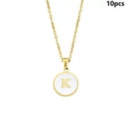 QQTDFG Round Alphabet Jewelry Personalized Alphabet Necklace-K