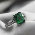 thumbnail image 1 of QQTDFG Size7, 8,9, Rare Green Crystal 18K Black Gold Filled Man's Fashion Solitaire R14-9, 1 of 2